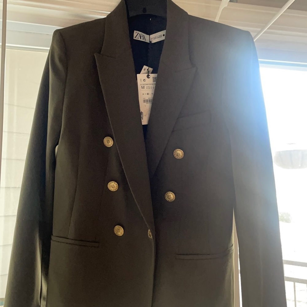 Zara Blazer w Gold Hardware